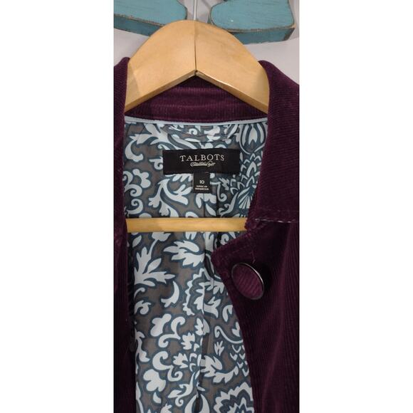 Talbots Dark Purple Lined Corduroy Jacket 10 Classic Office Whimsygoth - Picture 13 of 16